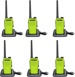 Retevis RT47 Waterproof 2 Way Radio,IP67 Rating,Walkie Talkies for Adults Long Range,Rugged,Rechargeable Two Way Radio for Business Commercial School ​Manufacture (Green, 6 Pack)