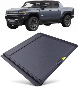 Retractable Hard Truck Bed Tonneau Cover Compatible for GMC Hummer EV 2022 2023 2024 2025 High Grade Aluminum Bed Cover with Lock Pickup Accessories(Key Lock)