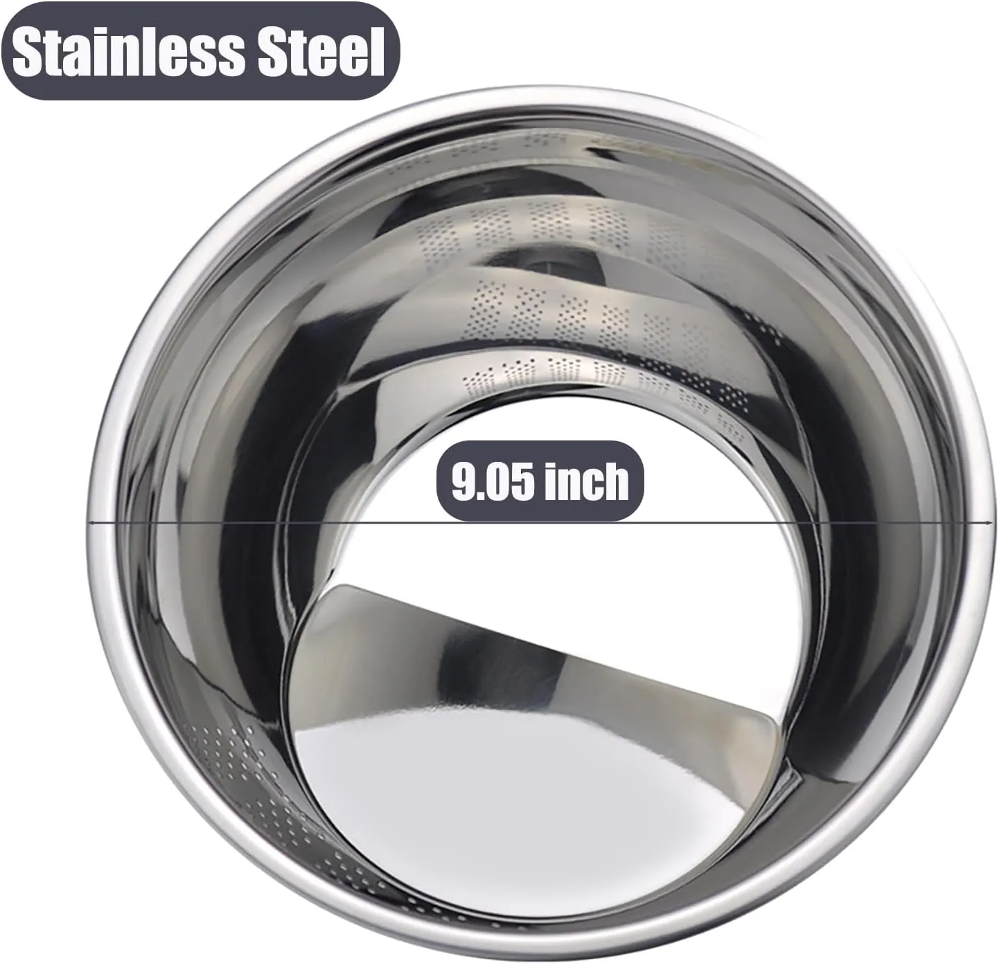 Rice Washer Strainer Bowl, Stainless Steel Quinoa Washing Bowl With Side Drainers Colander for Cleaning Rinsing Fruits, Vegetables, and Beans - Versatile Kitchen Tool