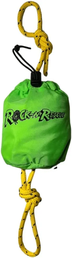 RNR Urban Micro Throw Bag - Professional Water Rescue Device - 30ft Sterling UltraLine Rope with 2,495 lbf Strength, High-Visibility Neon Green Bag, PFD Compatible with Velcro Straps, Compact Design