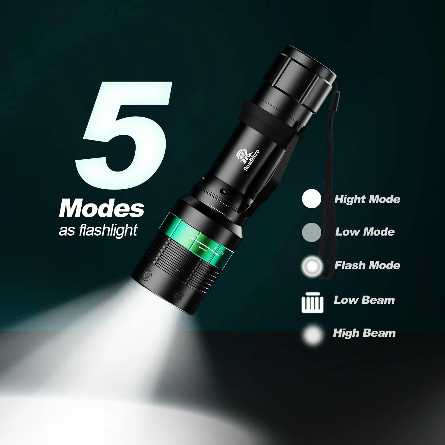 RoadHero 4 Pack Traffic Wand, 16 Inch Flashlight Led Traffic Control Baton, Small Orange Safety Wands, Air Marshaling Wand with 5 Flashing Modes, Night Signal Light for Airport, Parking Directing
