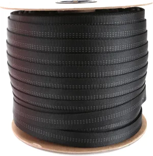 Rock-N-Rescue 1-Inch Nylon Tubular Spool - Professional Safety, Firefighter, Rescue, Climbing, & Work Gear, 300 Feet, Black