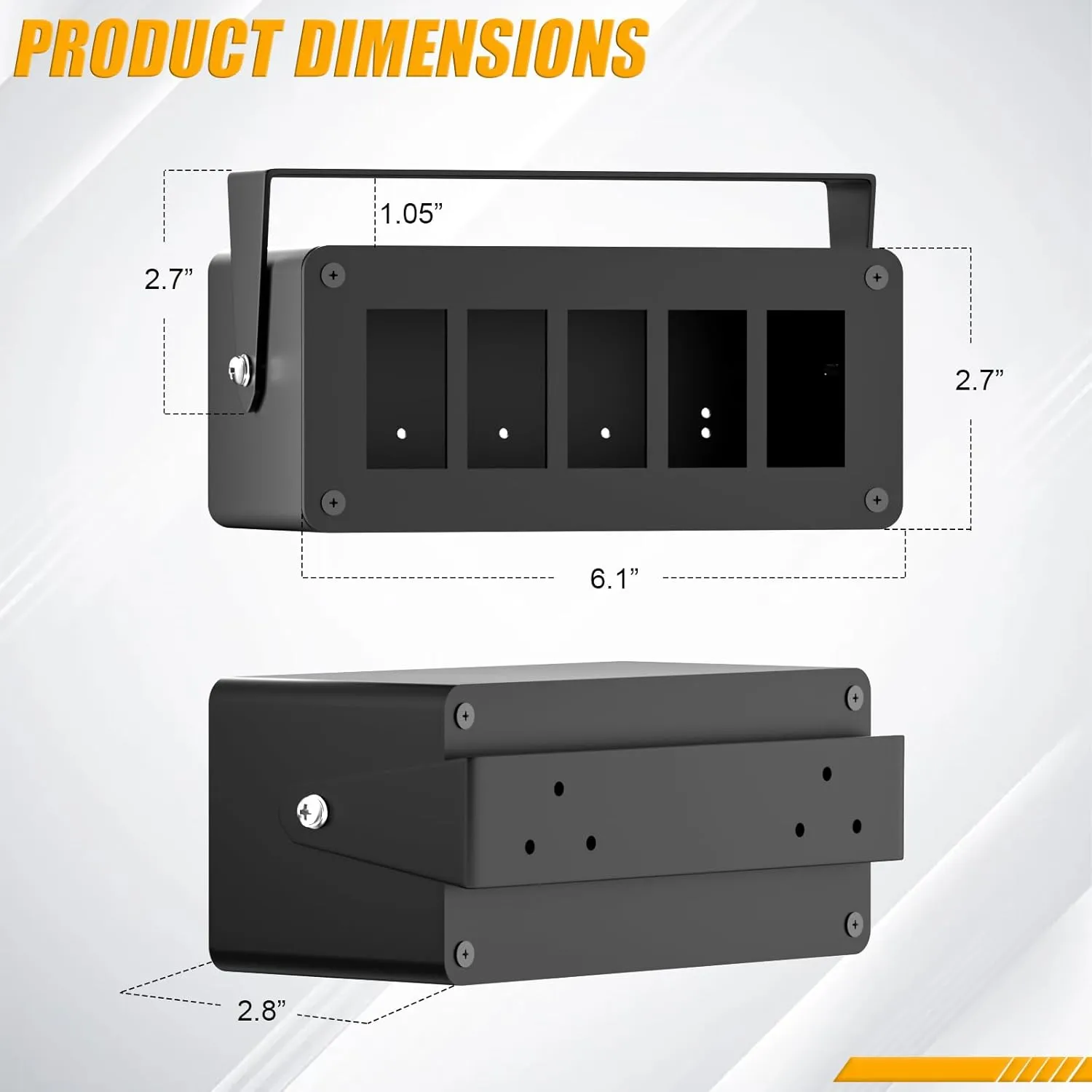 Rocker/Toggle Switch Box - 5 Gang Switches Installation housing for Pickup Truck Car UTV Off Road Marine…