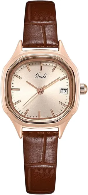 RORIOS Women Watches Square Watches Analog Quartz Watch with Leather Strap Simple Dress Waterproof Wristwatch