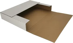 ROTCH 200 Pack 11.125x8.625x2'' Cardboard Easy-Fold Shipping Boxes, Letter-Size Corrugated Mailers in Height Adjustable for Mailing Comic Books Magazines Photos, White (EZ1182-200)