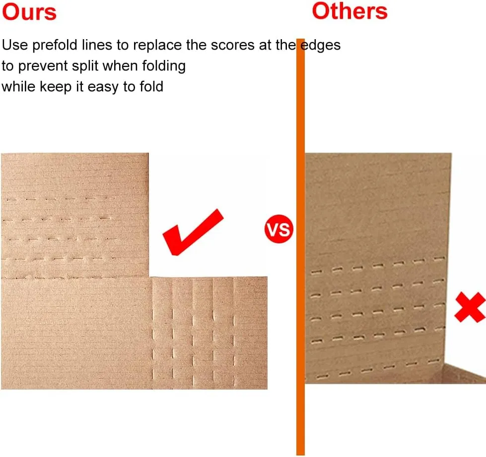 ROTCH 300 Pack 7.5x5.5x2'' Corrugated Easy-Fold Mailers, Small Cardboard Boxes in Versatile Height, White (EZ752-300)