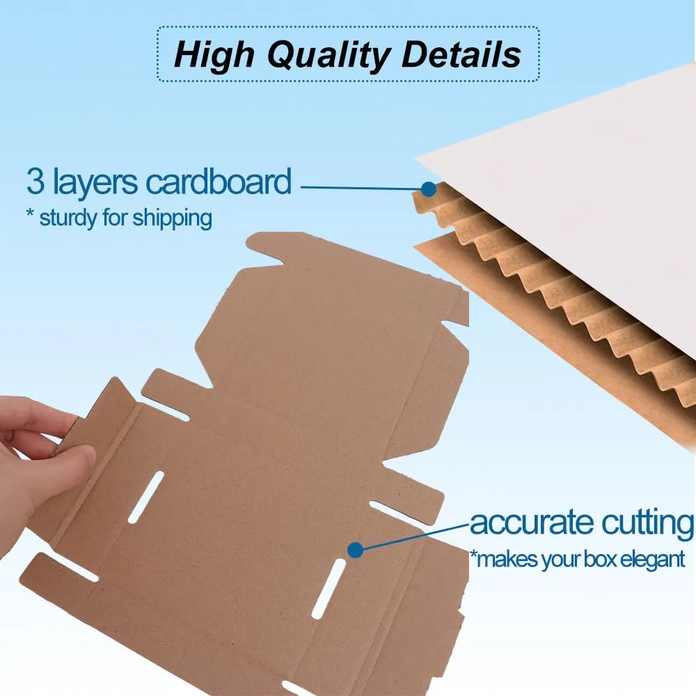 ROTCH 4x4x1'' 200 Pack Small Shipping Boxes, Corrugated Cardboard Mailers, White (M441-200-W)