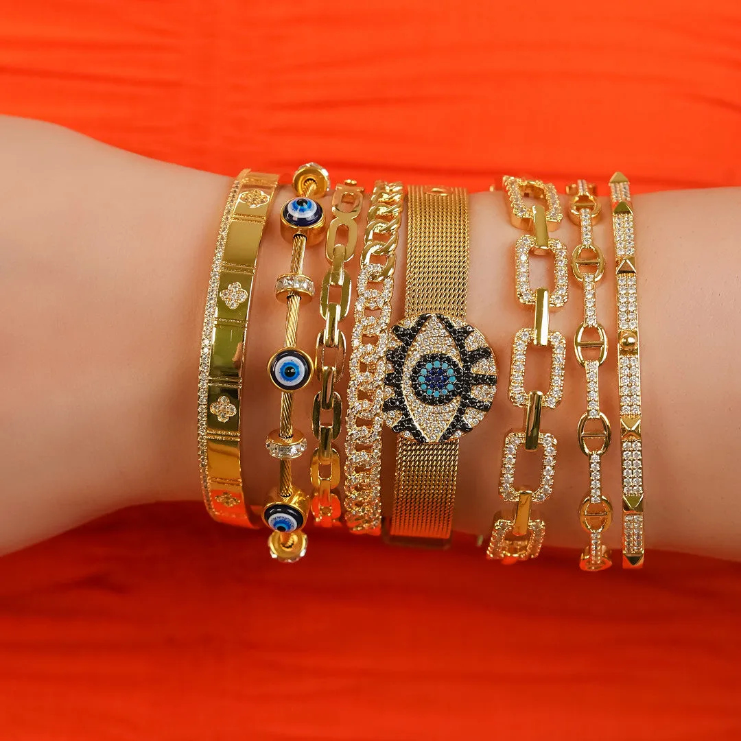 Round Evil Eye Watch Belt Gift Box