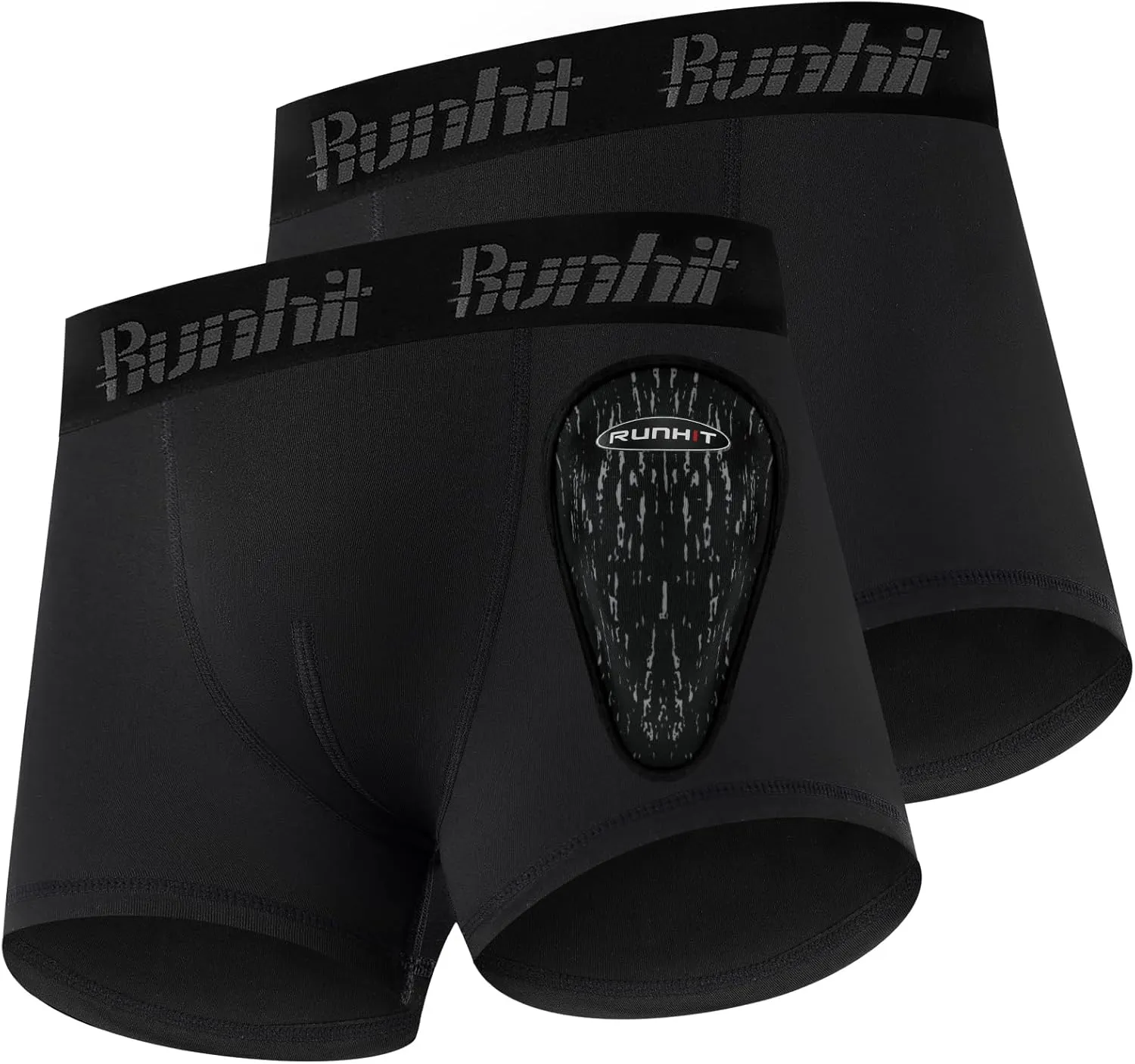 Runhit Boys Baseball Cup Underwear Football Cup Boxer Brief Youth Compression Shorts with Soft Protective Athletic Cup