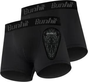 Runhit Boys Baseball Cup Underwear Football Cup Boxer Brief Youth Compression Shorts with Soft Protective Athletic Cup