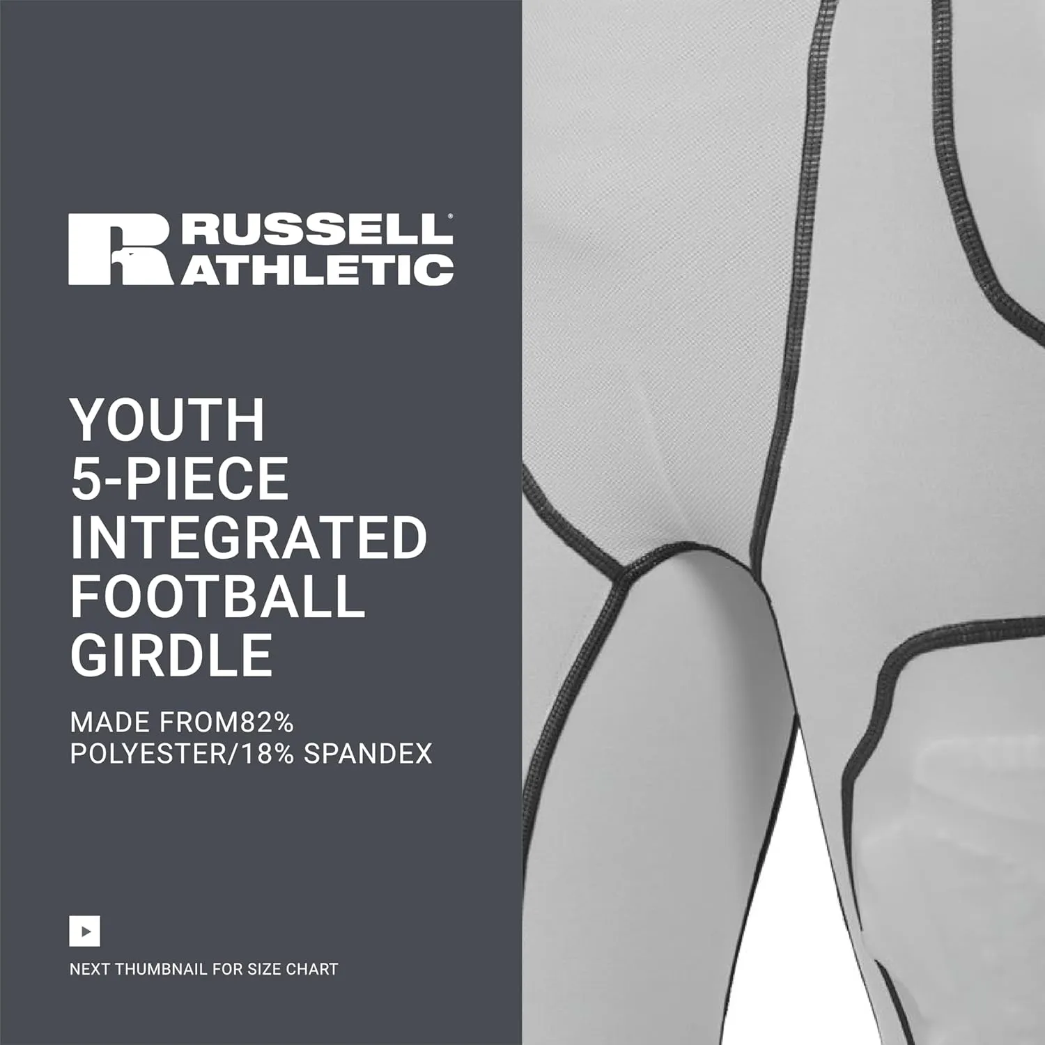 Russell Athletic Boys Youth 5-Pocket Integrated Girdle