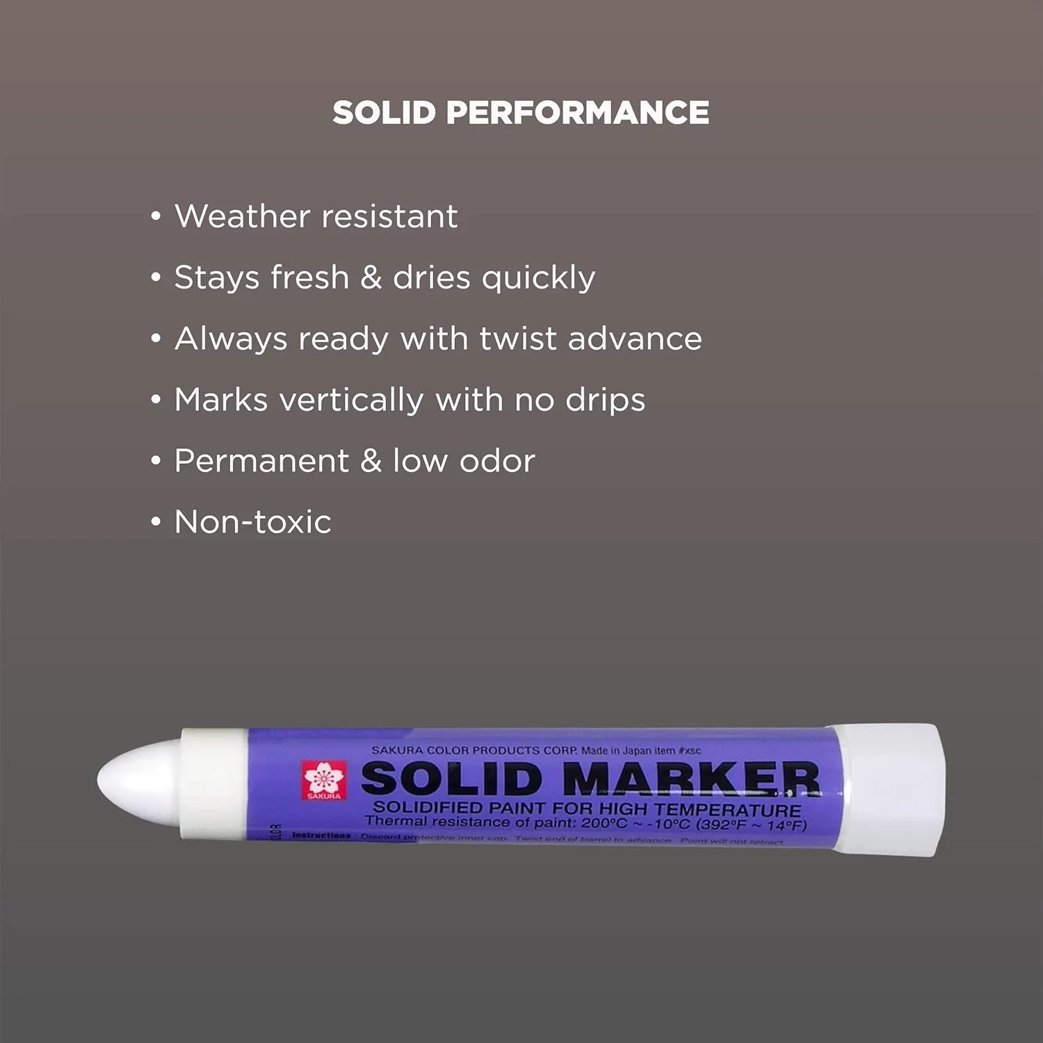 Sakura Solidified Paint Solid Marker, White (Box of 12),XSC-50