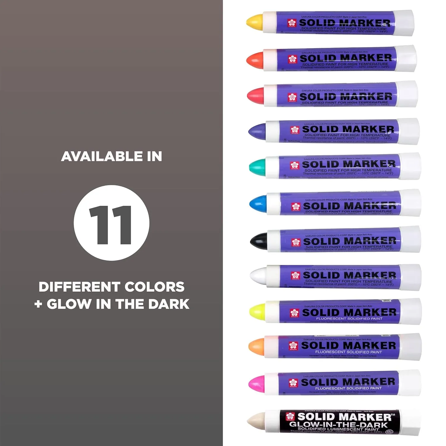 Sakura Solidified Paint Solid Marker, White (Box of 12),XSC-50