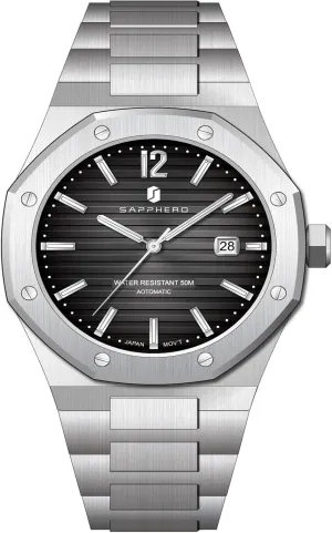 SAPPHERO Men's Watches Mechanical Automatic Watches for Men Date Luxury Analog 50 Meter Waterproof Business Sports Stainless Steel Strap Wristwatches for Man