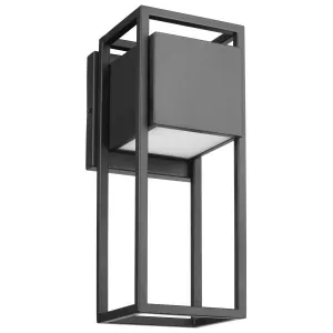 Satco 62/1654 Supreme - 18W LED - Medium Wall Lantern - Matte Black Finish