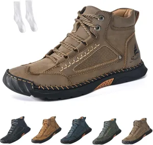 Sawbehind Boots, Men's Comfortable Handmade Leather Boots, Outdoor Leather Boots Wide, Waterproof, Arch Support Shoes