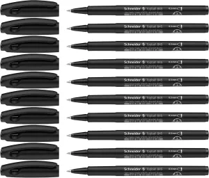 Schneider Topball 845 Rollerball Pen, 0.3mm, Black Ink, Box of 10 (184501)