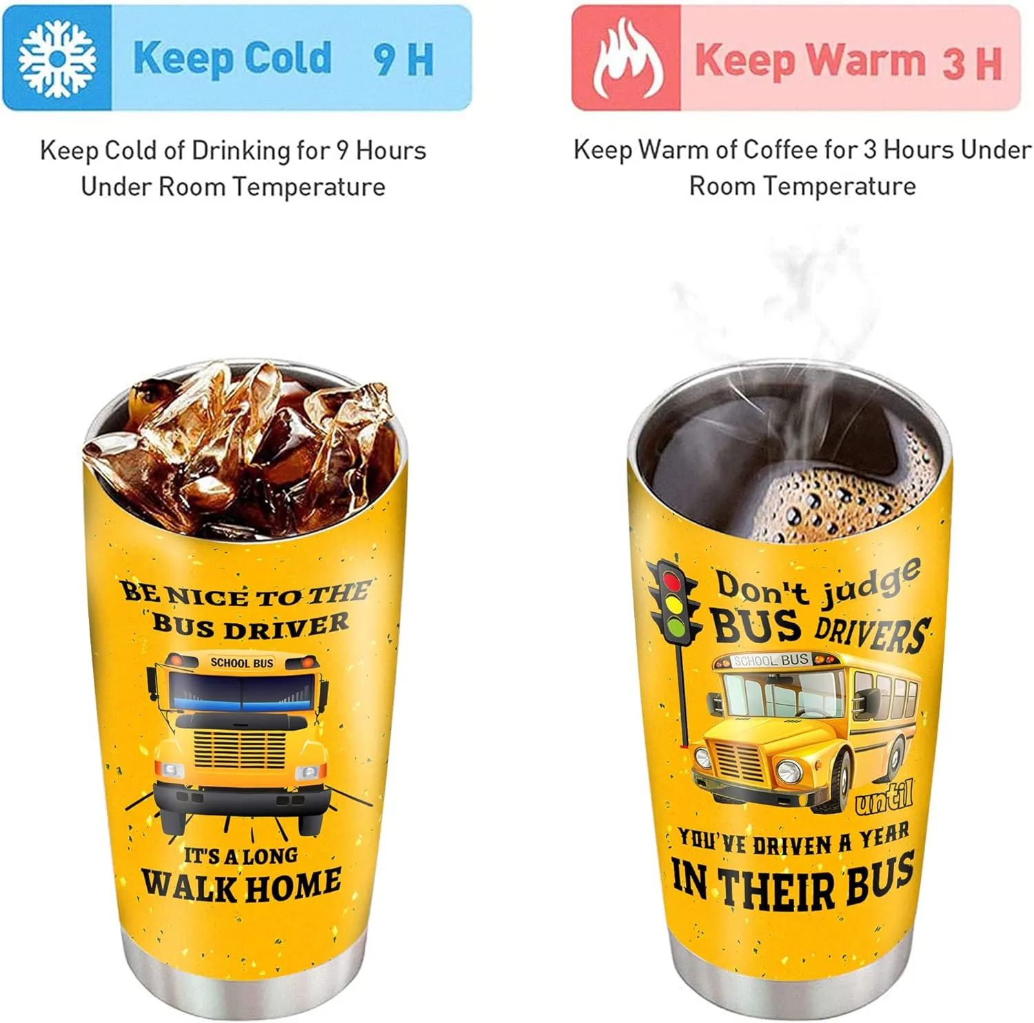 School Bus Driver Gifts, Bus Driver Gifts, 20 Oz School Bus Driver Tumbler, School Bus Cups, Back to School Bus Driver Thank You Appreciation Gifts, Bus Driver Birthday Retirement Christmas Gifts Mug