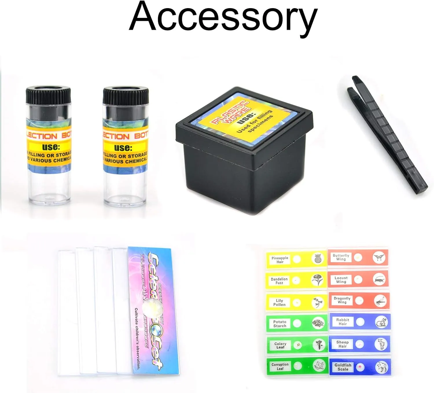 Science Kits for Kids Beginner Microscope with LED 100X 400X and 1200X-Include Sample Prepared Slides (1)