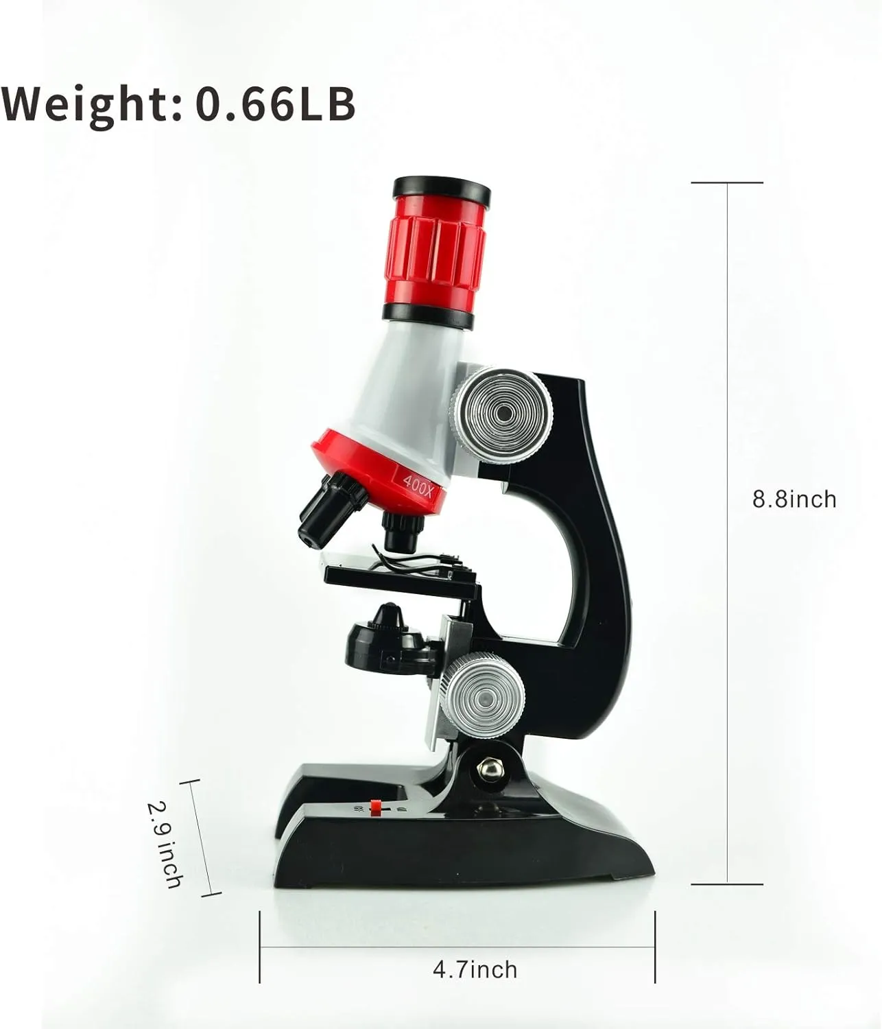 Science Kits for Kids Beginner Microscope with LED 100X 400X and 1200X-Include Sample Prepared Slides (1)