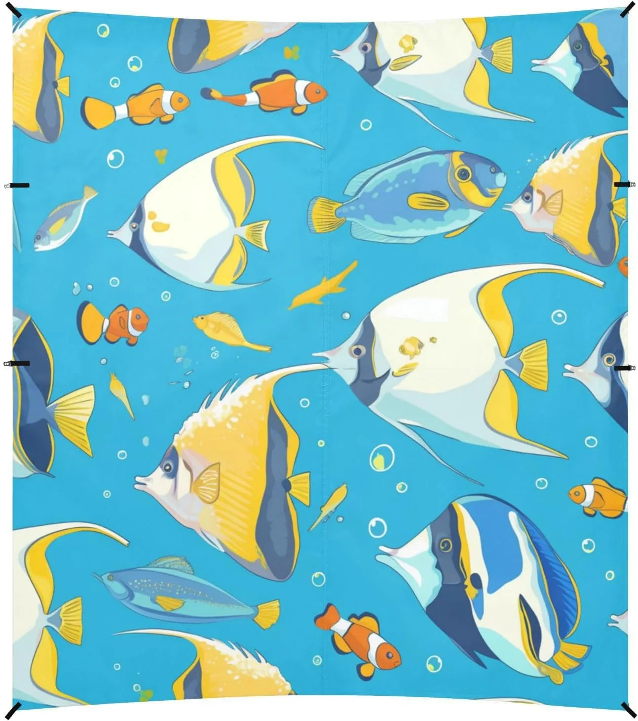 Sea Animals Blue Ocean Beach Tent UPF50 Easy Setup Portable Sun Shelter with Sturdy Poles, Sandbags and Shovel for Camping Trips, Fishing, Backyard Fun or Picnics