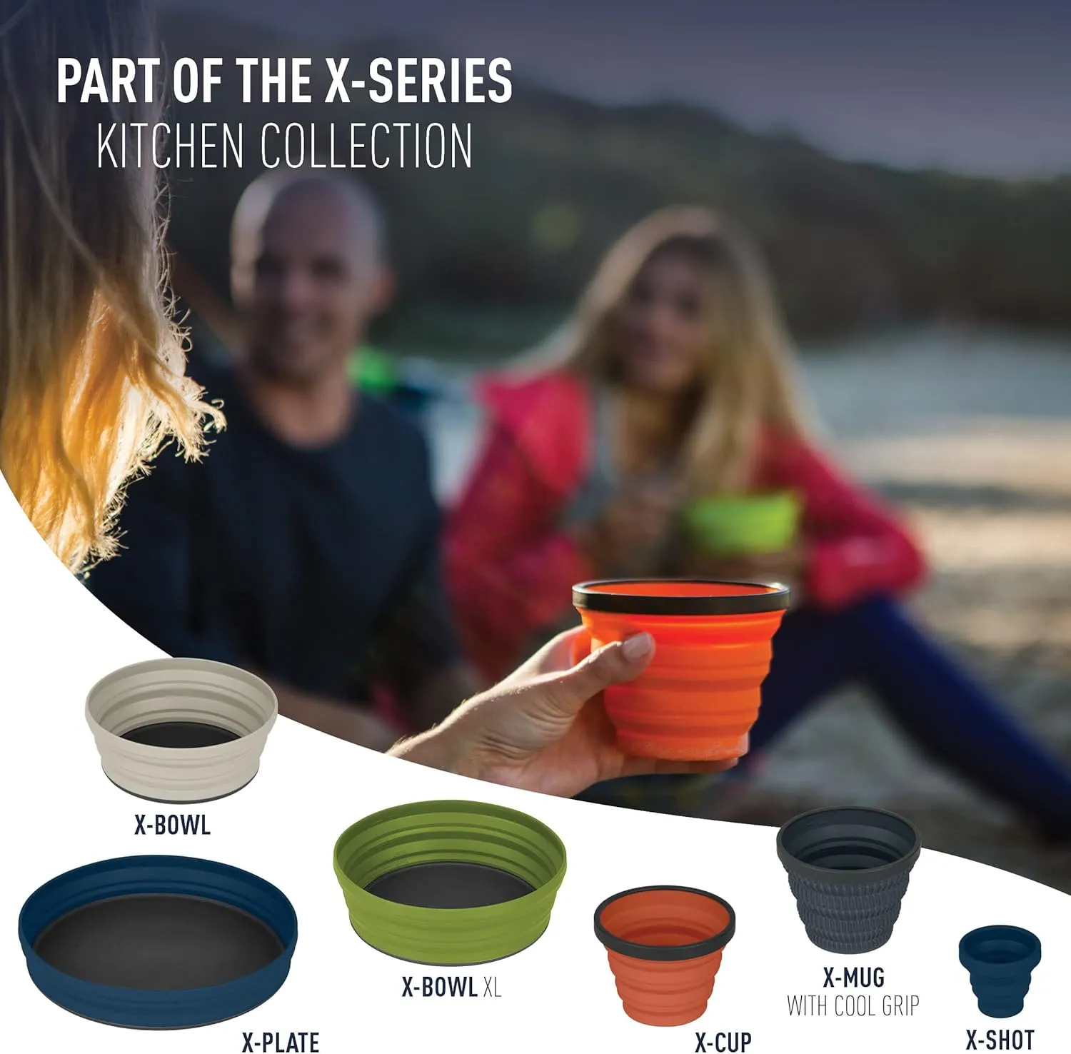 Sea to Summit X-Series Collapsible Silicone Camping Drinkware, Cup (8.3 fl oz), Royal Blue