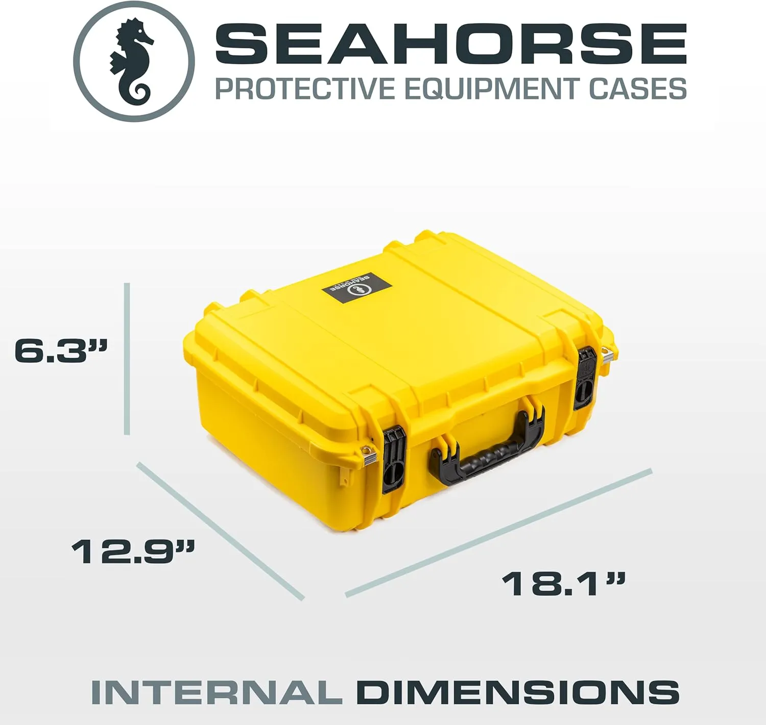 Seahorse 720 Heavy Duty Protective Dry Box Case Without Foam - TSA Approved/Mil Spec / IP67 Waterproof/USA Made for Cameras, Firearms, Motorcycles, Laptops, Consoles, VR, Drones