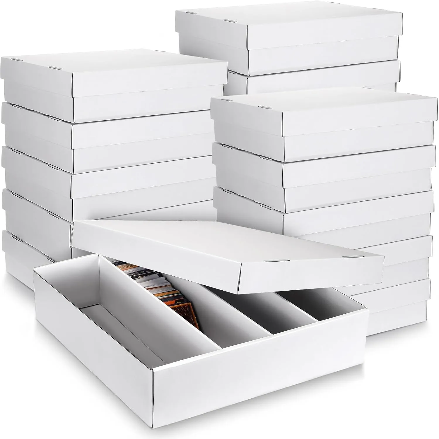 Seajan 16 Pcs 3200 Count Trading Card Storage Box Baseball Card Storage Boxes Bulk for Sports Gaming Cardboard Collecting Holder