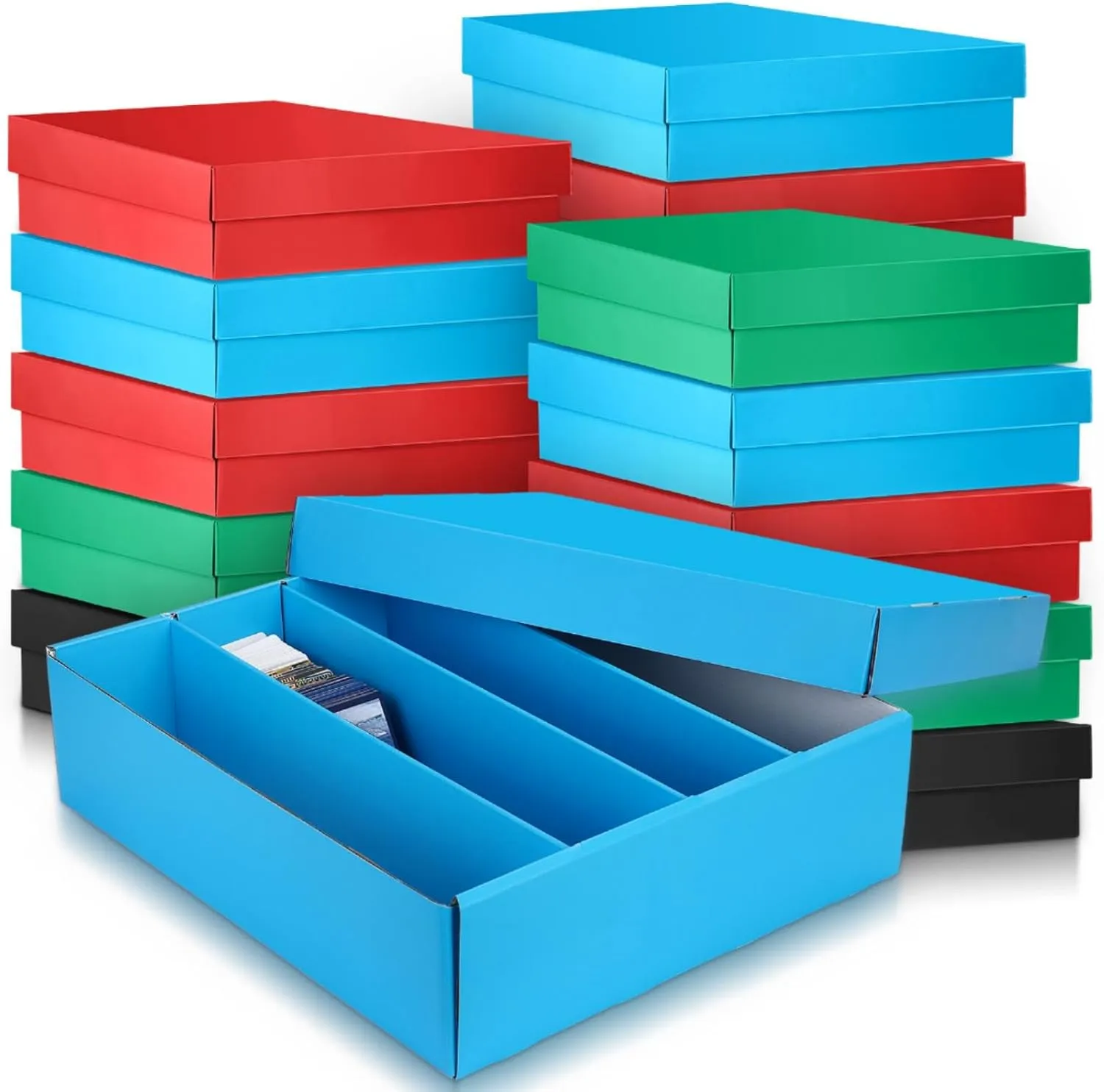Seajan 16 Pcs 3200 Count Trading Card Storage Box Baseball Card Storage Boxes Bulk for Sports Gaming Cardboard Collecting Holder