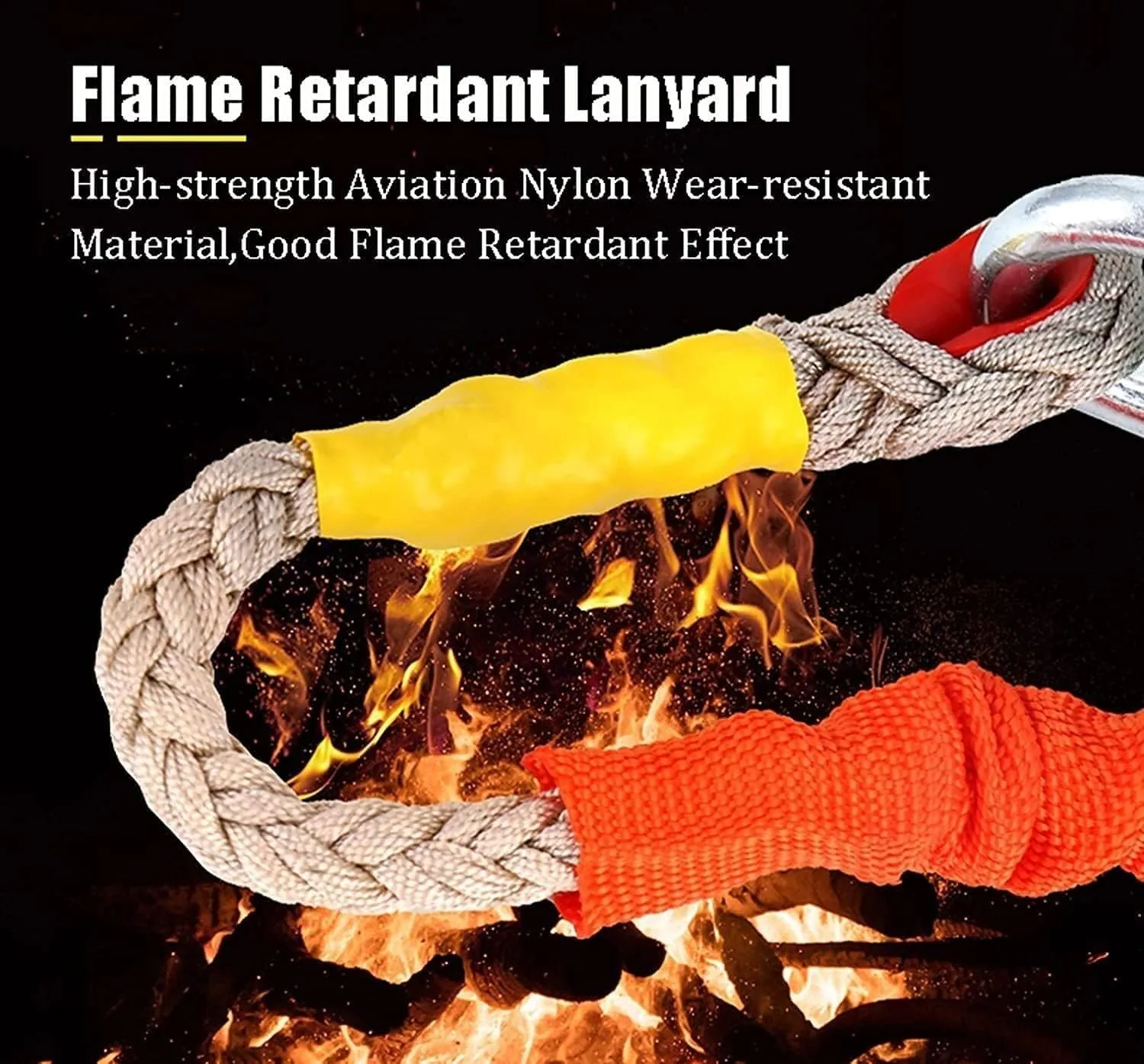 Self-Retracting Rope Lifeline Fall Arrest Block, 10m Inertia Reel Safety Lanyard, Shock Absorbing High-Altitude Fall Protection for Roofing & Construction