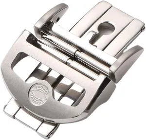 SERDAS 18mm solid Stainless Steel Butterfly Buckle For IWC IW323101 Big Pilot Watchband Strap Silver Clasp folding buckle