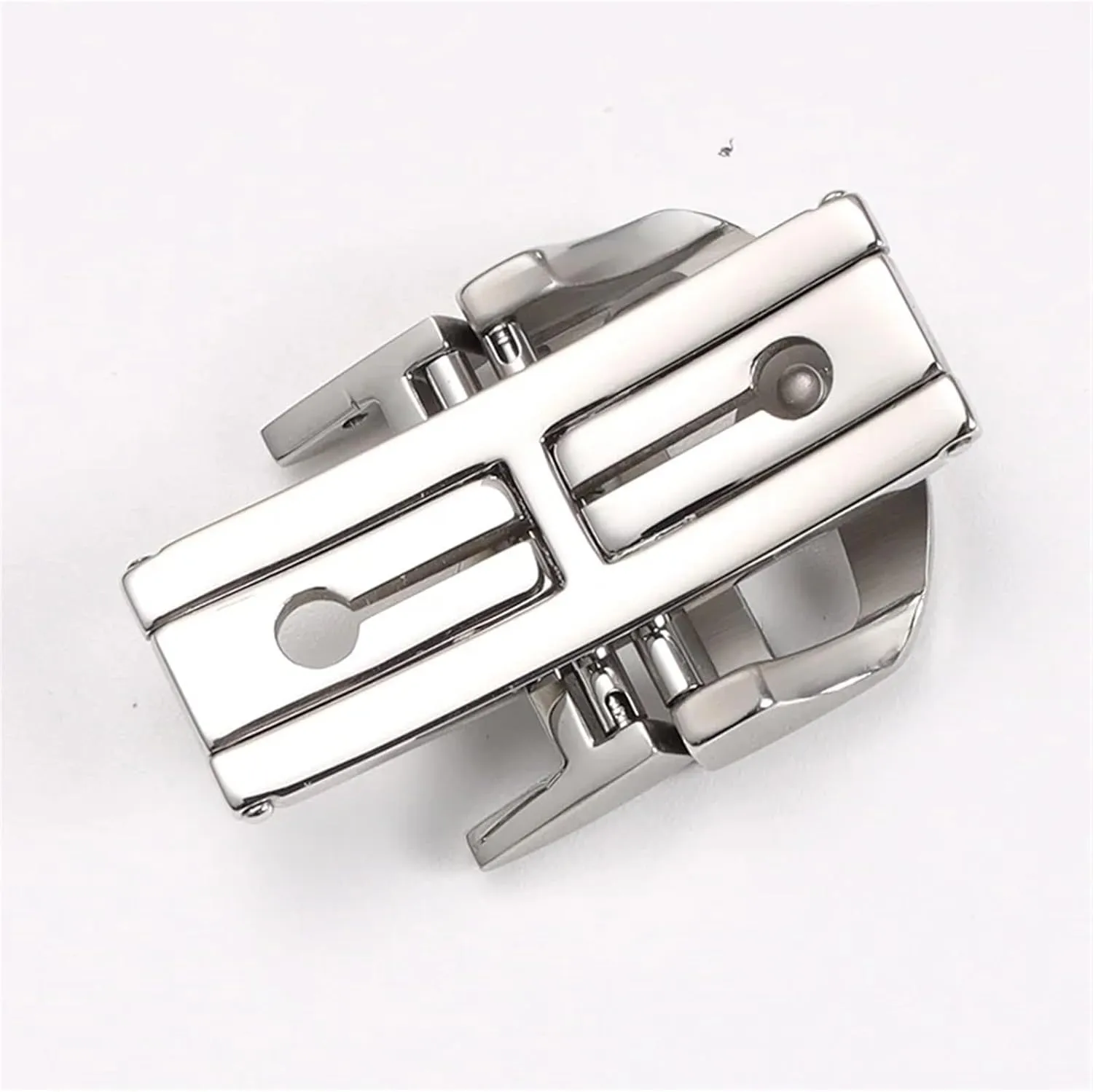 SERDAS 18mm solid Stainless Steel Butterfly Buckle For IWC IW323101 Big Pilot Watchband Strap Silver Clasp folding buckle