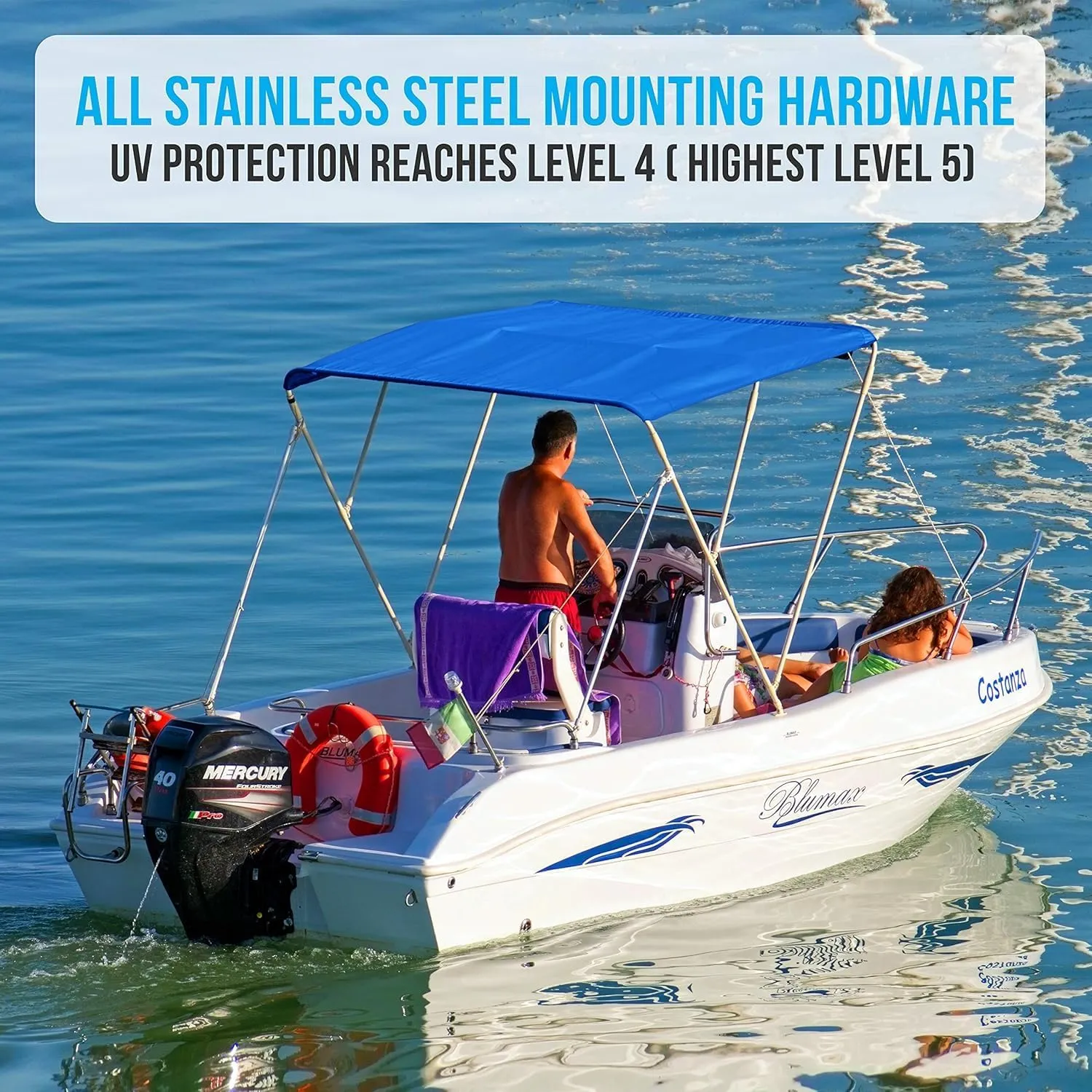 SereneLife Waterproof Boat Bimini Top Cover