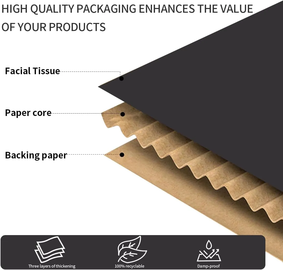 Shipping Boxes,12"x9"x4" Black Corrugated Cardboard Boxes, Which is Anti-Impact Come with Exquisite Sealing Label.Suitable E-Commerce Packaging, Shipping Packaging.