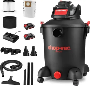 Shop-Vac 10 Gallon Wet Dry Vacuum Cleaner, 8.0 Peak Kpa Shop Vacuum with Blower Function, Cordless Vacuum Cleaner for Pet Hair, Jobsite, Garage, Home & Workshop