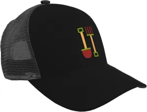 Shovel and Fork Baseball Cap for Men Women Adjustable Breathable Mesh Back Cap Adult Unisex Trucker Hats