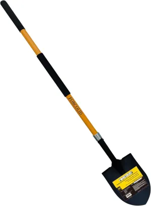 Shovel for Digging, Heavy Duty 57 inch Straight Handled Round Shovel with Non-Slip Tail Cover, Lawn and Yard Tools, Fiberglass Handle(Orange)