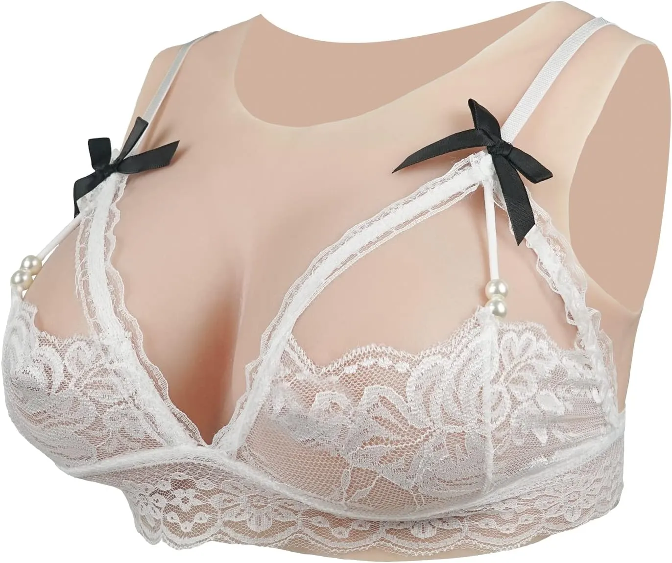 Silicone Breastplate Fake Boobs B-G Cup Round Collar Realistic Breast Forms for Crossdressers Transgender Drag Queen