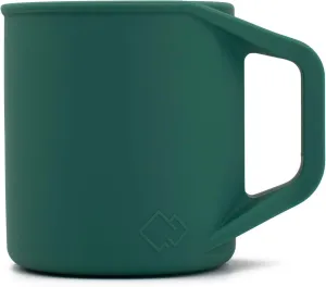 Silicone Coffee Cup - Food Grade Silicone Camping Mug with Handle - Portable, Collapsible Coffee Mug - BPA Free, Dishwasher Safe and Microwave Safe 12- oz (Evergreen, 1 Pack)