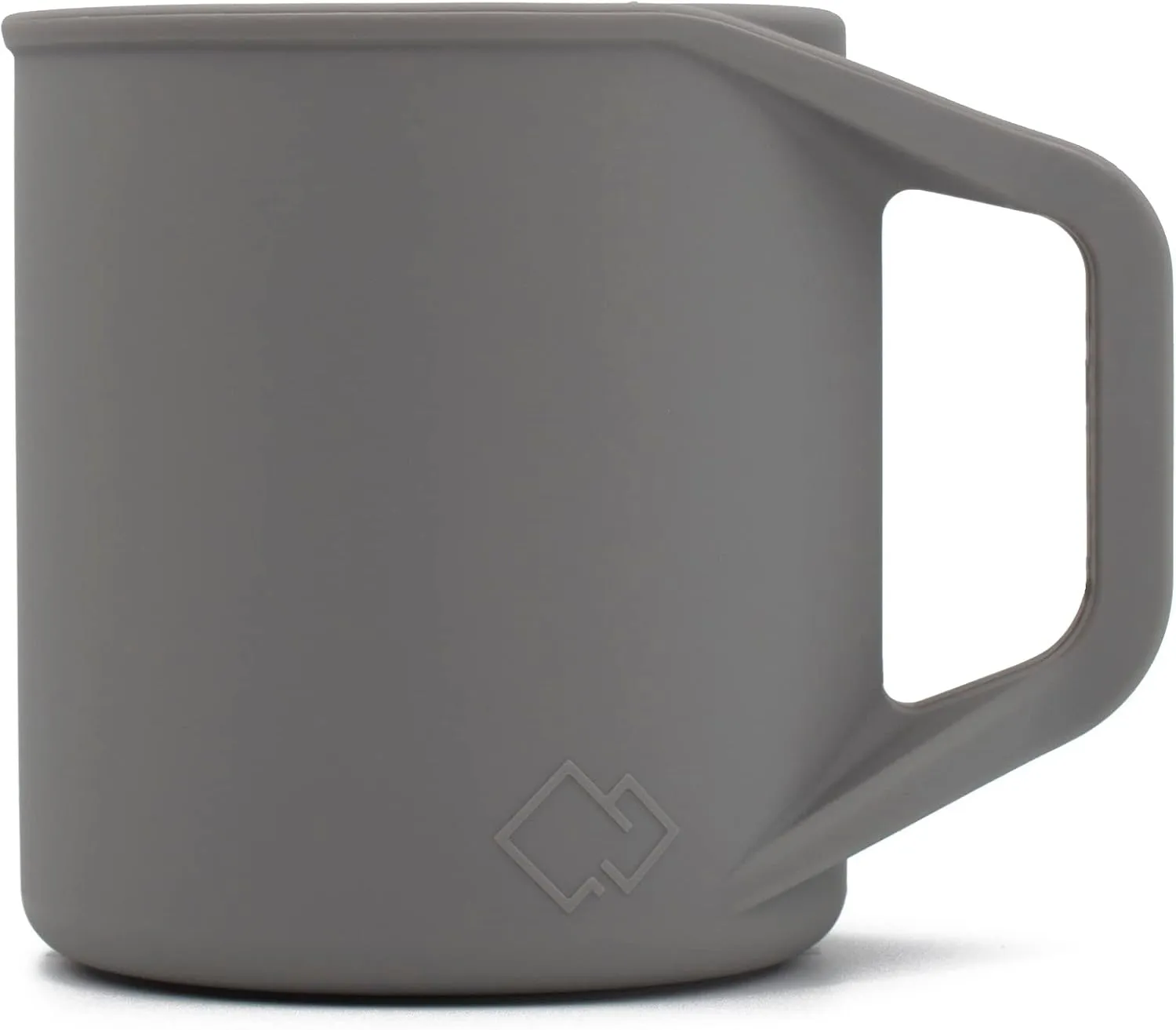 Silicone Coffee Cup - Food Grade Silicone Camping Mug with Handle - Portable, Collapsible Coffee Mug - BPA Free, Dishwasher Safe and Microwave Safe 12- oz (Granite Gray, 1 Pack)