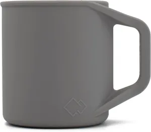 Silicone Coffee Cup - Food Grade Silicone Camping Mug with Handle - Portable, Collapsible Coffee Mug - BPA Free, Dishwasher Safe and Microwave Safe 12- oz (Granite Gray, 1 Pack)