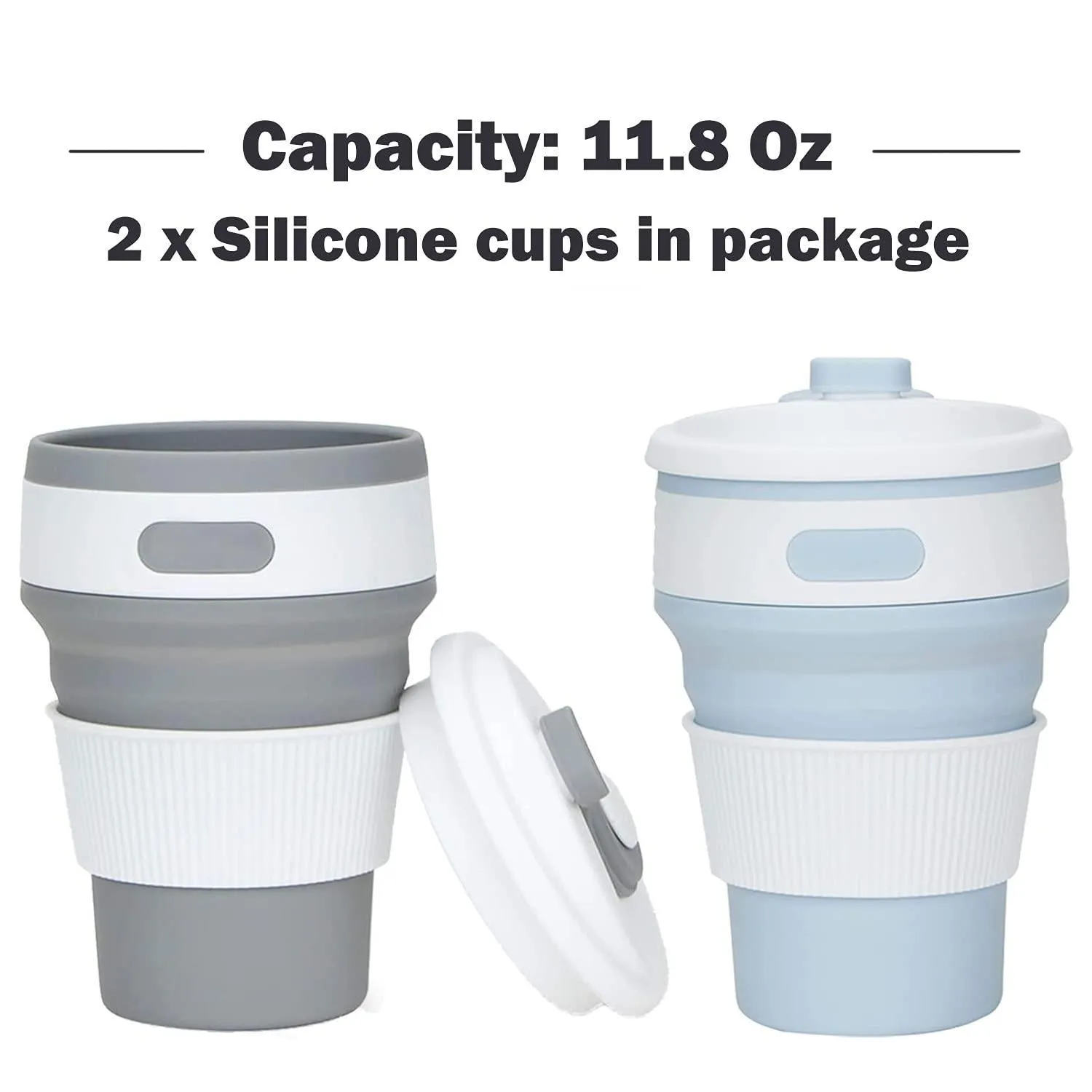 Silicone Collapsible Travel Cups 2 Pack.