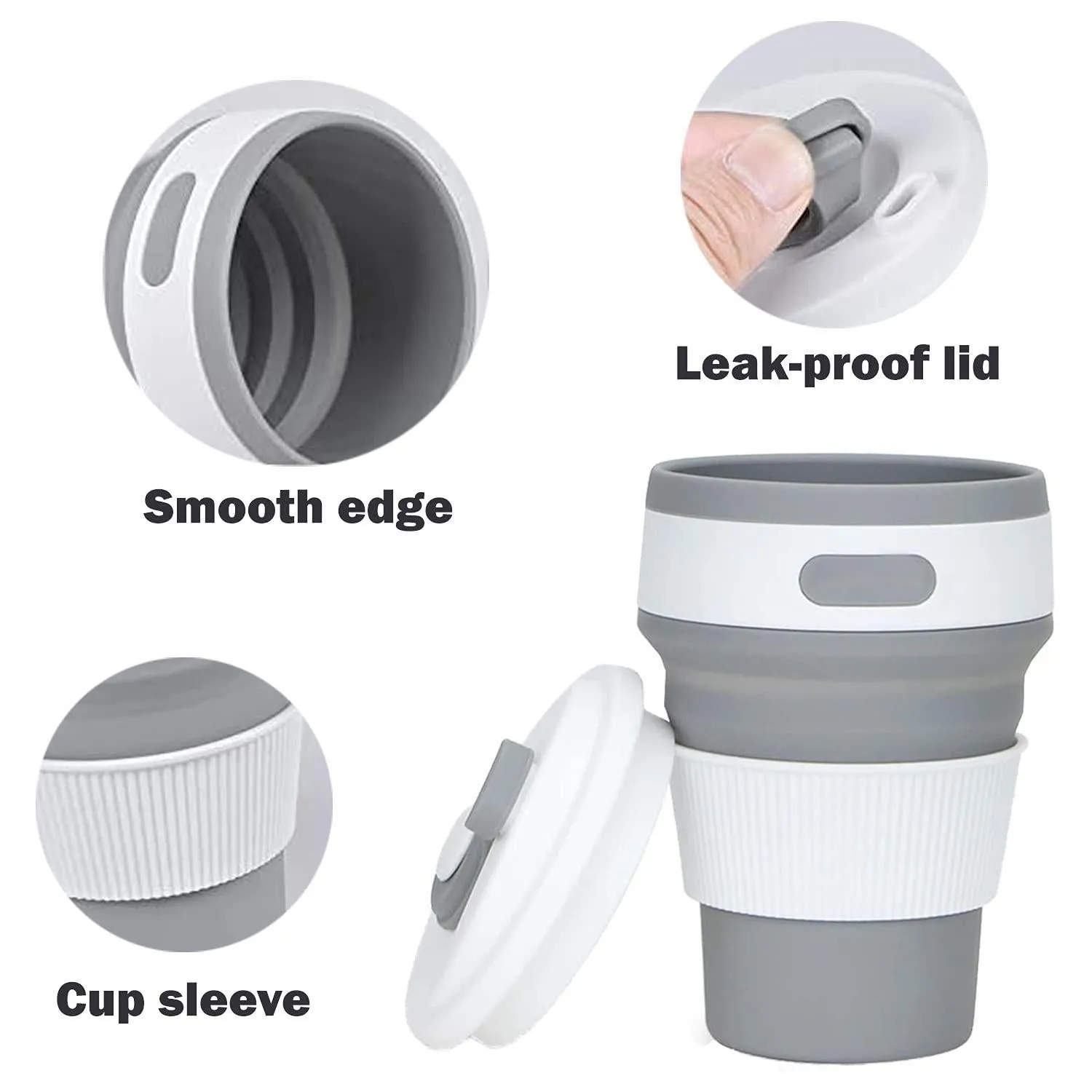 Silicone Collapsible Travel Cups 2 Pack.