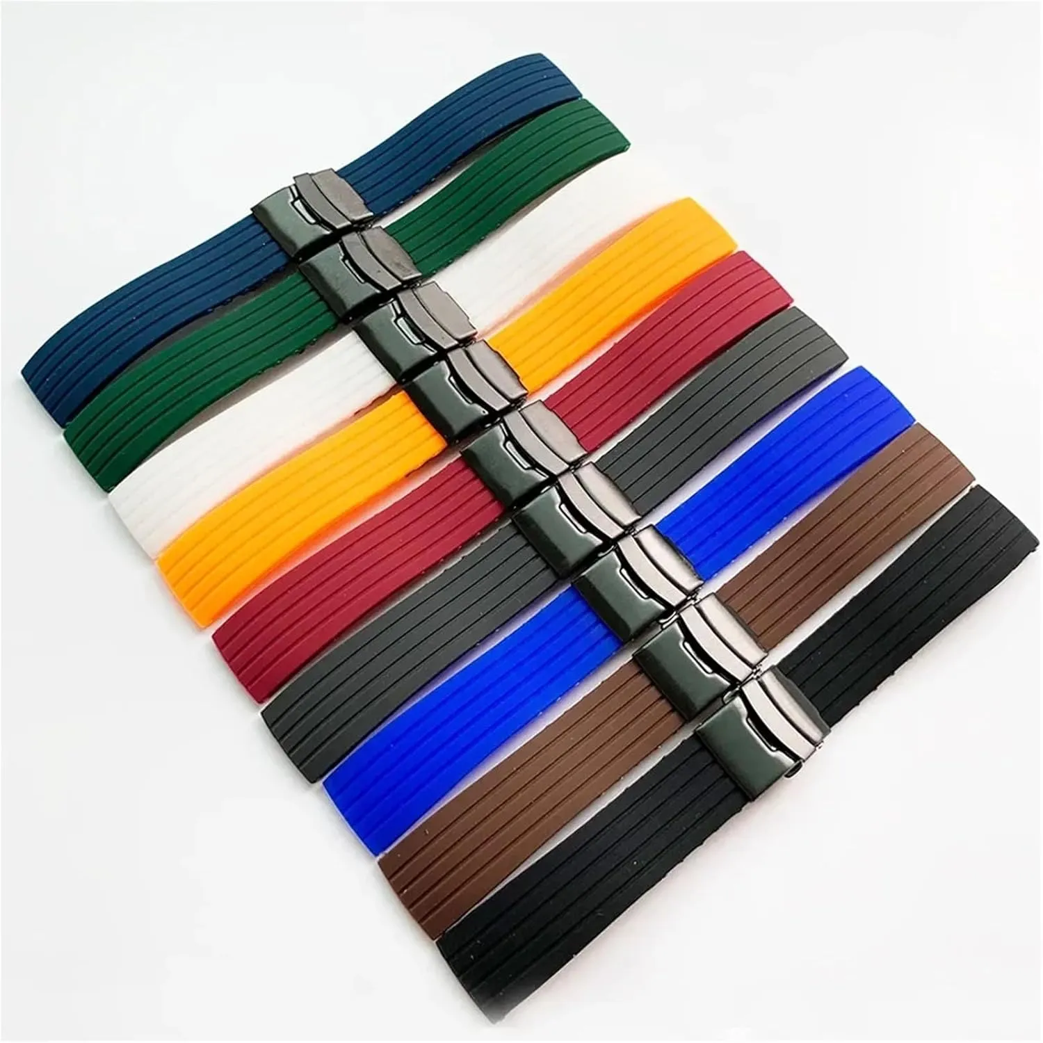 Silicone Men's Fashion Sports Watch Strap 20mm 22mm Universal Bracelet Replacement Watchband Accessories