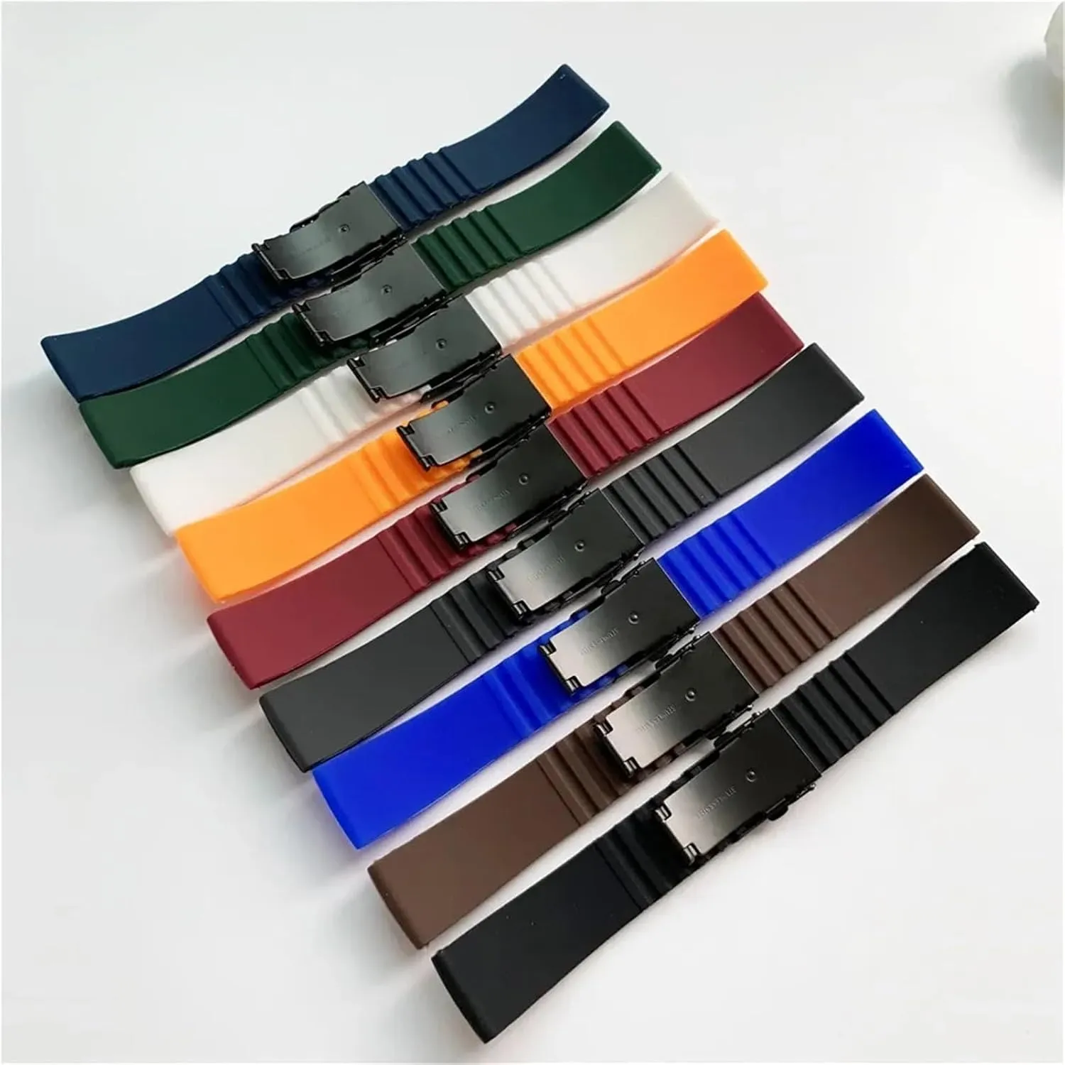 Silicone Men's Fashion Sports Watch Strap 20mm 22mm Universal Bracelet Replacement Watchband Accessories