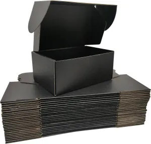 Small Black Shipping Boxes for Small Business Pack of 25-9x6x4 inches Cardboard Corrugated Mailer Boxes for Shipping Packaging Craft Gifts Giving Products