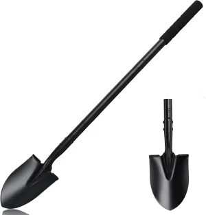 Small Garden Shovels for Digging, Spade Shovel Beach Shovels for Kids with 43.3in Handle,Heavy Duty Portable Metal Shovel for Gardening Camping Trenching Digging Landscaping,Off-Road Use, Black