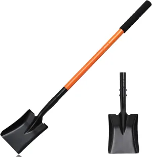 Small Garden Shovels for Digging,Square Spade Shovel Beach Shovels for Kids with 43.3in Handle,Heavy Duty Portable Metal Shovel for Gardening Camping Trenching Digging Landscaping,Off-Road,Orange