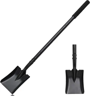 Small Garden Shovels for Digging,Square Spade Shovel Beach Shovels with 43.3in Handle,Heavy Duty Portable Metal Shovel for Gardening Camping Trenching Digging Landscaping,Off-Road,Black