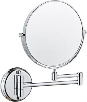 Small Mirror Travel Mirror Make up Mirror, Bathroom Wall-Mounted Double-Sided Beauty Folding Rotary Shaving Magnifying Telescopic Golden Makeup Mirror (Color : Gold)